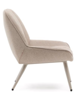 GOLFE Sessel aus beigem Chenille Stoff und lackierten Metallbeinen Wohndesign Möbel
