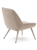 GOLFE Sessel aus beigem Chenille Stoff und lackierten Metallbeinen Wohndesign Möbel