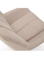 GOLFE Sessel aus beigem Chenille Stoff und lackierten Metallbeinen Wohndesign Möbel
