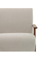 SAMU Sillón de chenilla antimanchas color a elegir y madera de fresno acabado nogal estilo nórdico