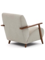 SAMU Sillón de chenilla antimanchas color a elegir y madera de fresno acabado nogal estilo nórdico