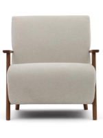 SAMU armchair in stain resistant chenille choice of colour and ash wood walnut finish Nordic style