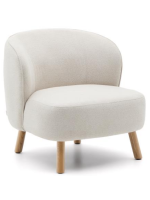 CLEO fauteuil en tissu chenille antitache choix de couleurs et pieds en hêtre massif naturel