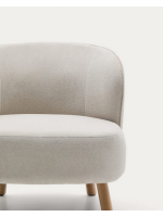 CLEO fauteuil en tissu chenille antitache choix de couleurs et pieds en hêtre massif naturel