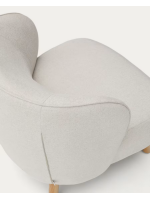 CLEO Sillón en tejido chenilla antimanchas color a elegir y patas en madera maciza de haya natural