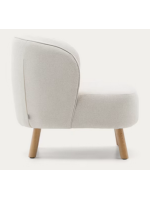 CLEO Sillón en tejido chenilla antimanchas color a elegir y patas en madera maciza de haya natural