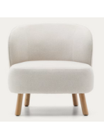 CLEO Sillón en tejido chenilla antimanchas color a elegir y patas en madera maciza de haya natural