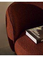 ALBA fauteuil en tissu shearling choix de couleur et pieds en bois de hêtre massif naturel