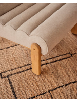 GENGA armchair in solid oak wood natural finish and white eco-shearling fabric