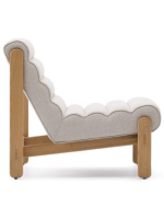 GENGA armchair in solid oak wood natural finish and white eco-shearling fabric
