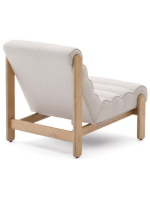 GENGA armchair in solid oak wood natural finish and white eco-shearling fabric