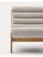 GENGA armchair in solid oak wood natural finish and white eco-shearling fabric