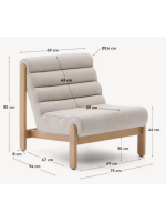 GENGA armchair in solid oak wood natural finish and white eco-shearling fabric