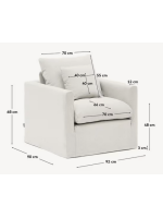 CELIDA Fauteuil amovible en coton et lin