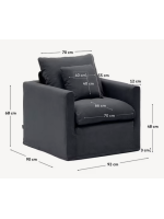 MANHATTAN Sillón desenfundable de algodón y lino