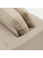 LIRICA poltrona sfoderabile in cotone e lino color beige