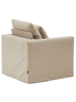LIRICA poltrona sfoderabile in cotone e lino color beige