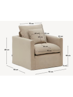 LIRICA Fauteuil amovible en coton et lin