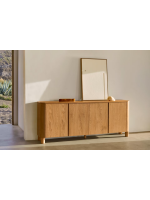 SKELLIG madia 200x79h cm in impiallacciatura di frassino finitura naturale