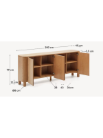 SKELLIG sideboard 200x79h cm in ash veneer natural finish