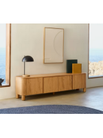 SKELLIG TV stand 200x52h cm in ash veneer natural finish