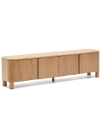 SKELLIG Mueble de TV 200x52h cm en chapa de fresno acabado natural