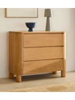 SKELLIG chest of drawers 120x80h cm in ash veneer natural finish