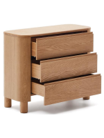 SKELLIG Commode 120x80 h cm en placage de frêne finition naturelle
