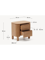 SKELLIG night table in ash veneer natural finish