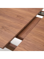 BOLO extendable table from 200x100 cm reaches 260x100 cm with walnut veneer top and solid walnut wood legs