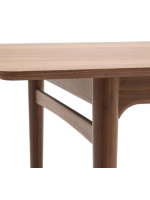 BOLO tavolo allungabile da 200x100 cm arriva a 260x100 cm con piano in impiallacciatura noce e gambe in legno massello di noce