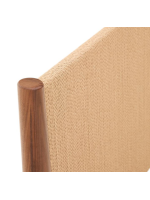 BOLO Double bed in walnut and rope veneer and solid walnut wood feet