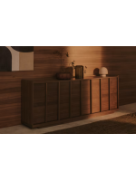 ASTANA aparador 200x80h cm en madera maciza de nogal y chapa de nogal