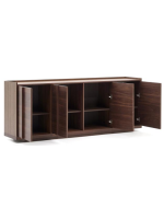 ASTANA 200x80h cm sideboard in solid walnut wood and walnut veneer