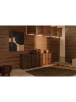 ASTANA 200x80h cm sideboard in solid walnut wood and walnut veneer