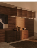 ASTANA 200x80h cm sideboard in solid walnut wood and walnut veneer