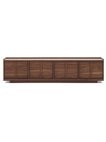 ASTANA 200x45h cm TV stand in solid walnut wood and walnut veneer