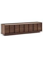 ASTANA meuble TV 200x45h cm en madera maciza de nogal y chapa de nogal