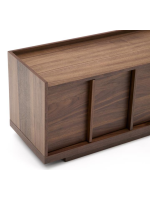 ASTANA 200x45h cm TV stand in solid walnut wood and walnut veneer