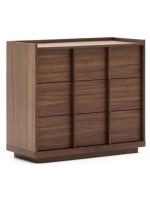 ASTANA commode 100x78h cm en bois de noyer massif et placage de noyer