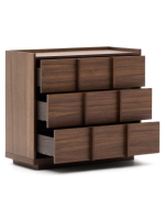 ASTANA commode 100x78h cm en bois de noyer massif et placage de noyer