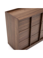 ASTANA cómoda 100x78h cm en madera maciza de nogal y chapa de nogal