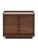 ASTANA table de nuit en bois de noyer massif et placage de noyer