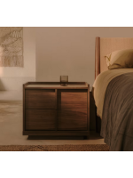 ASTANA night table in solid walnut wood and walnut veneer