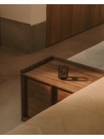 ASTANA night table in solid walnut wood and walnut veneer