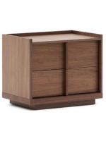 ASTANA table de nuit en bois de noyer massif et placage de noyer
