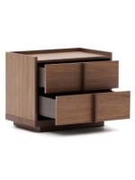 ASTANA night table in solid walnut wood and walnut veneer