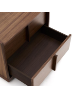 ASTANA night table in solid walnut wood and walnut veneer