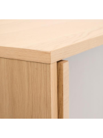 GERUSAL Vitrina de 100x174h cm con puertas correderas en cristal templado y chapa de roble