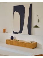 GERUSAL Meuble TV 200x30h cm avec tiroirs en placage chêne